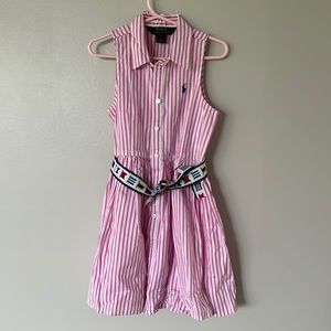 Ralph Lauren pink striped oxford shirt dress 5